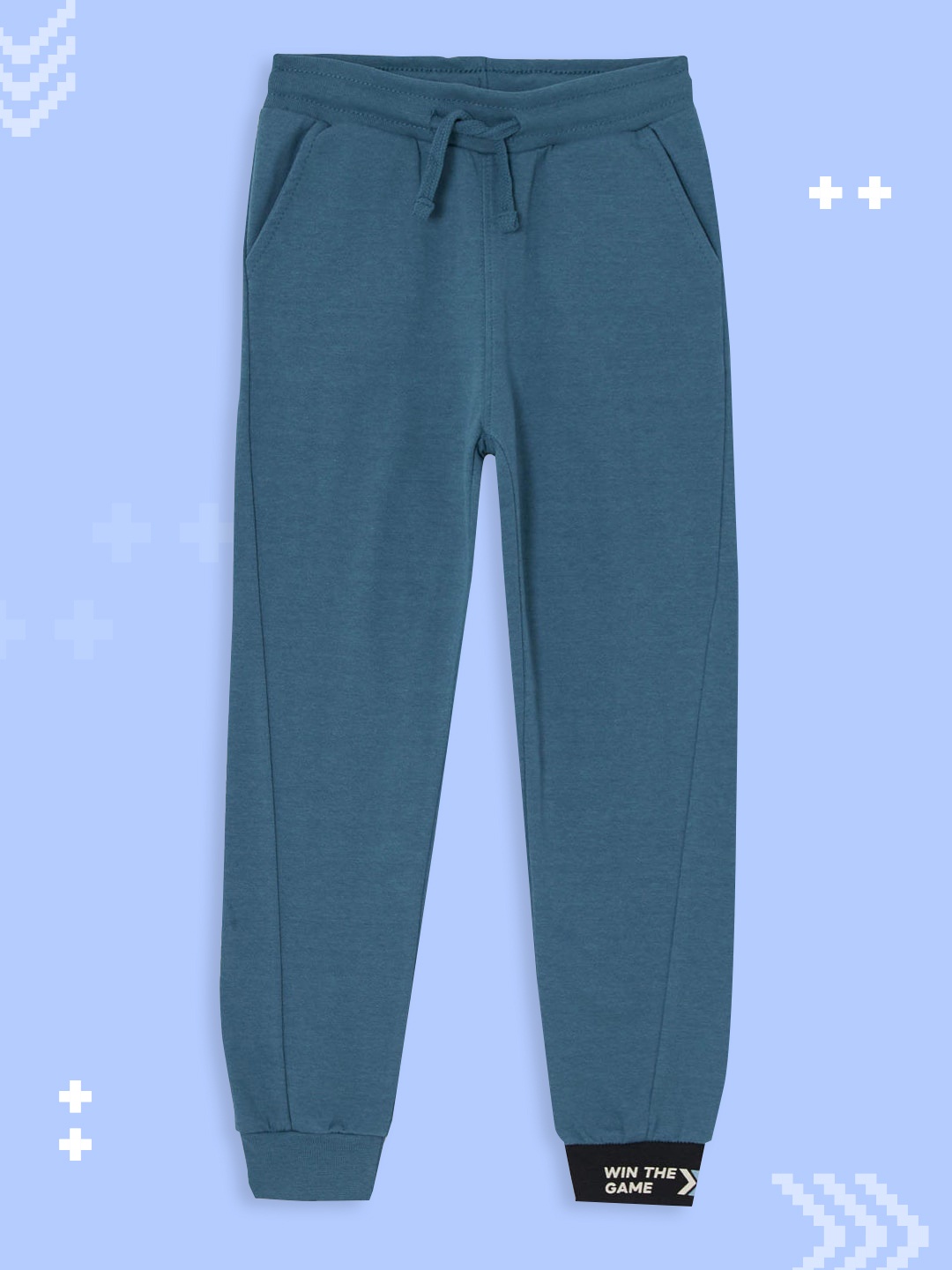 

DeFacto Boys Teal Blue Solid Slim Fit Joggers