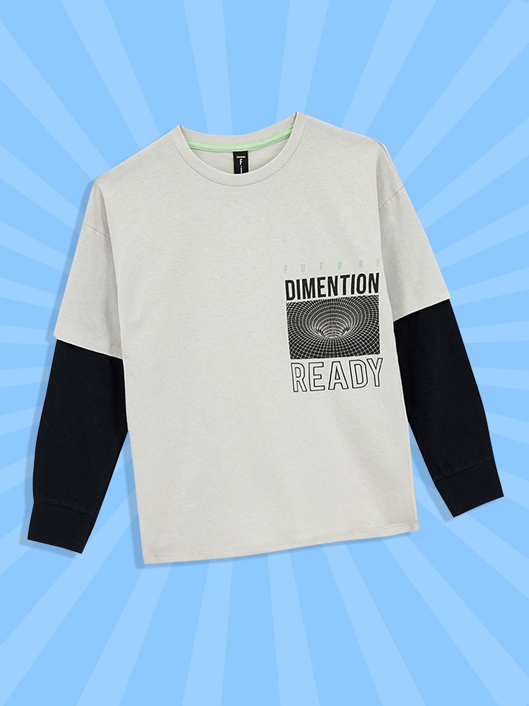 

DeFacto Boys Off White & Black Pure Cotton Typography Printed Outdoor T-shirt