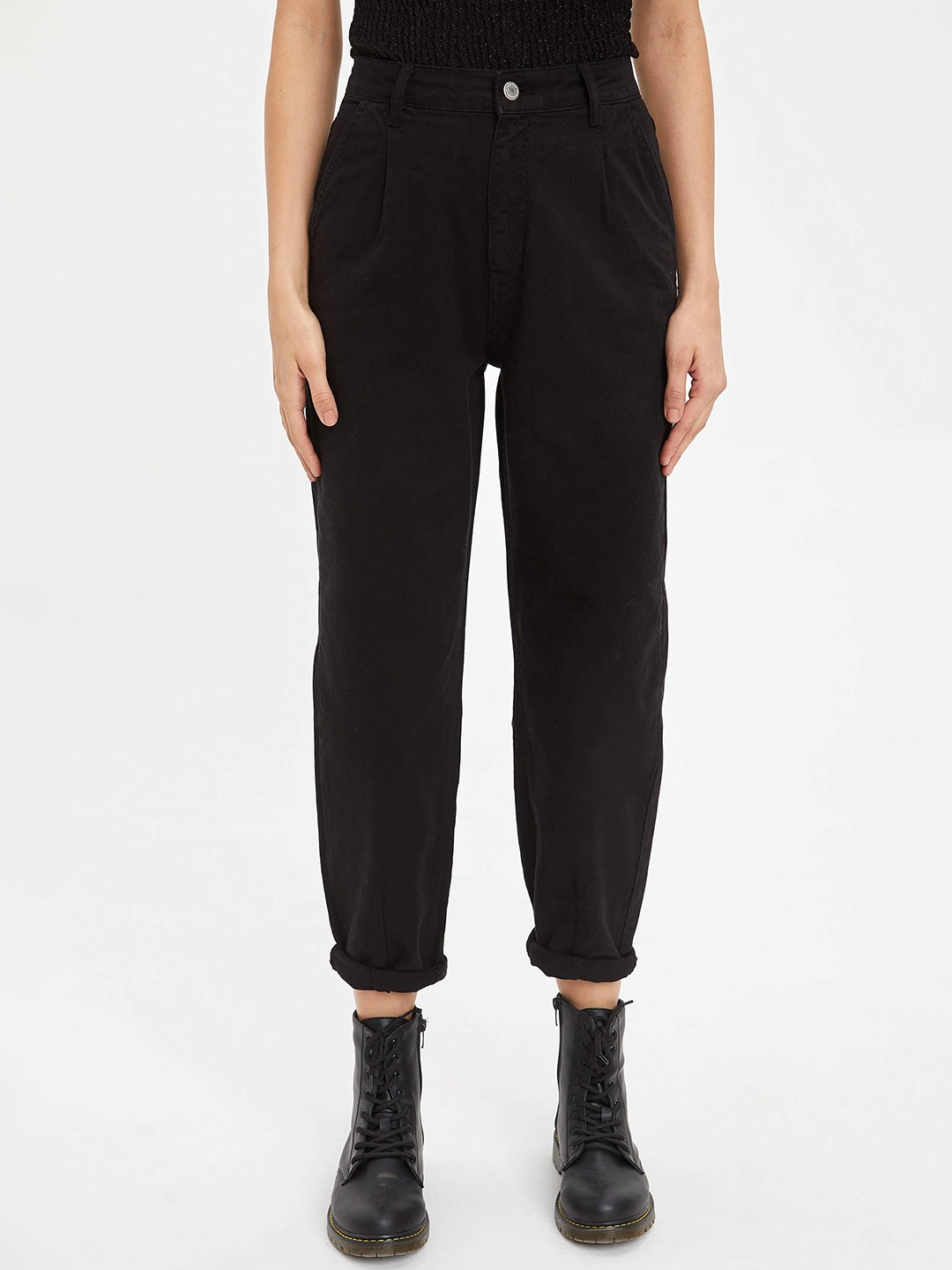 

DeFacto Women Black Slouchy Trousers