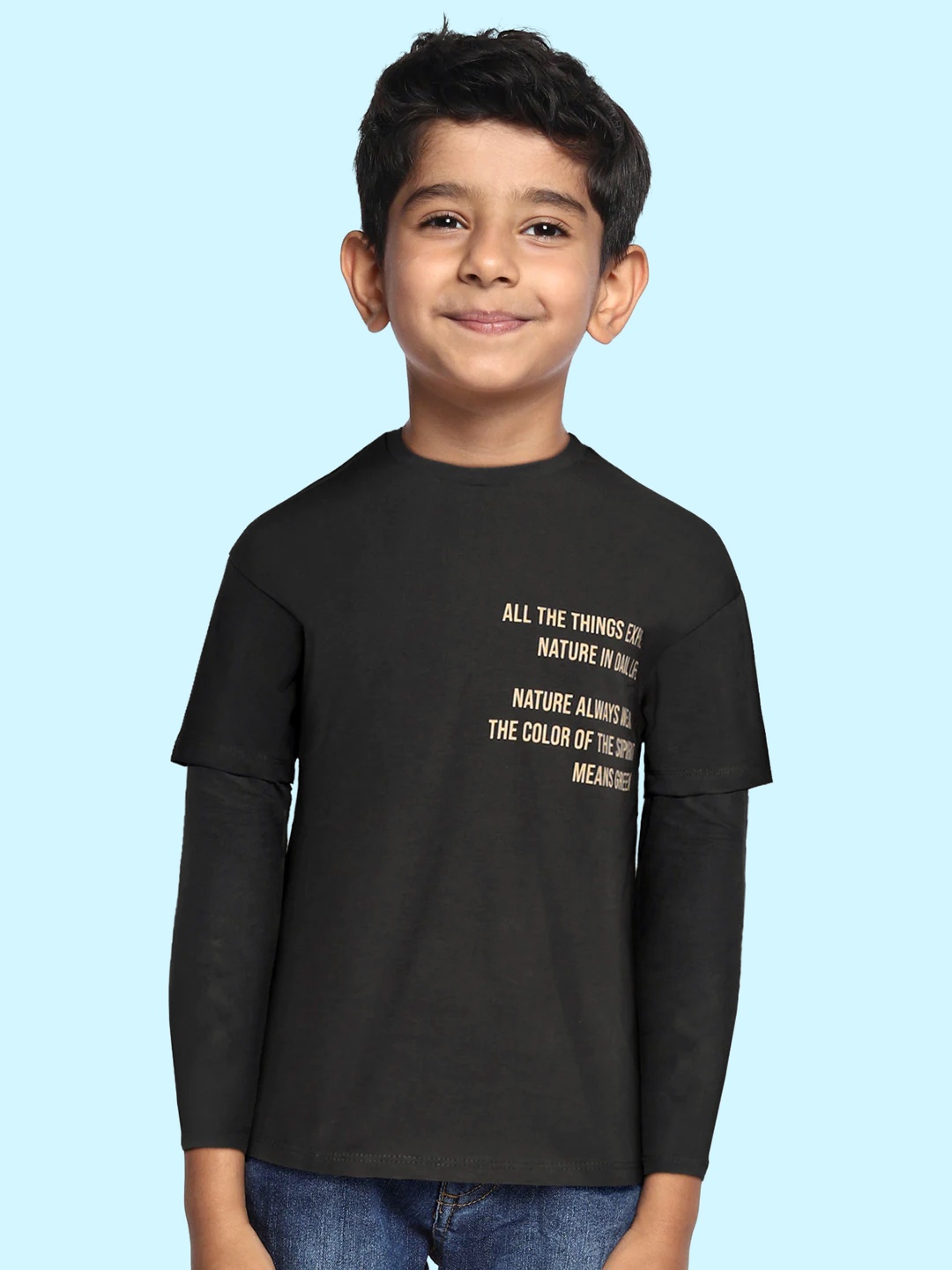 

DeFacto Boys Grey Typography T-shirt wit Doctor Sleeves