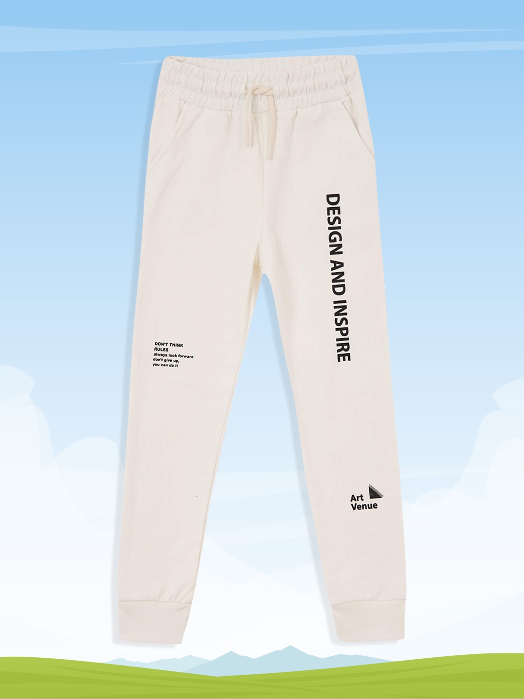 

DeFacto Boys Beige Typography Printed Slim Fit Knitted Joggers