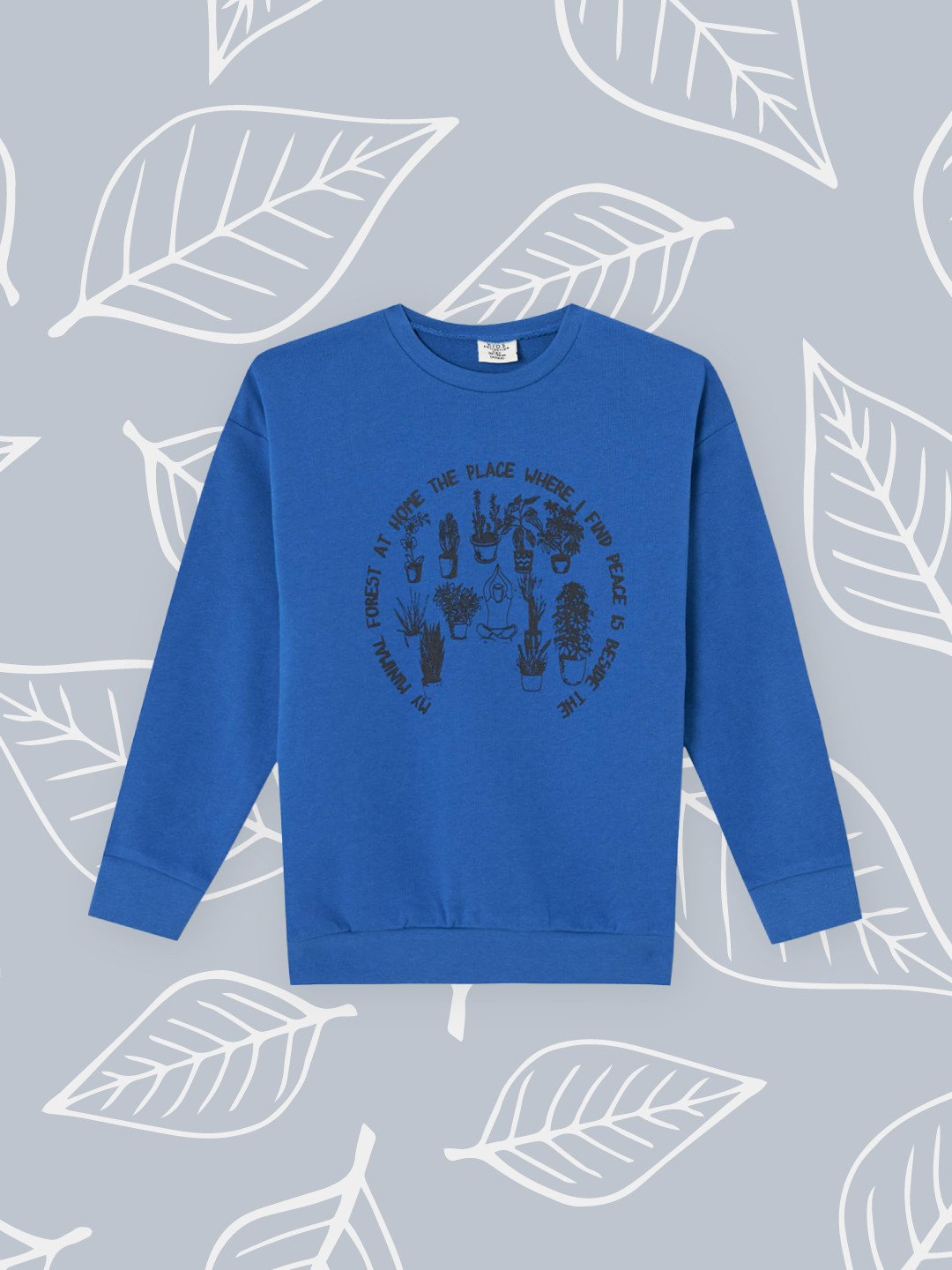

DeFacto Boys Blue & Black Pure Cotton Printed Sweatshirt