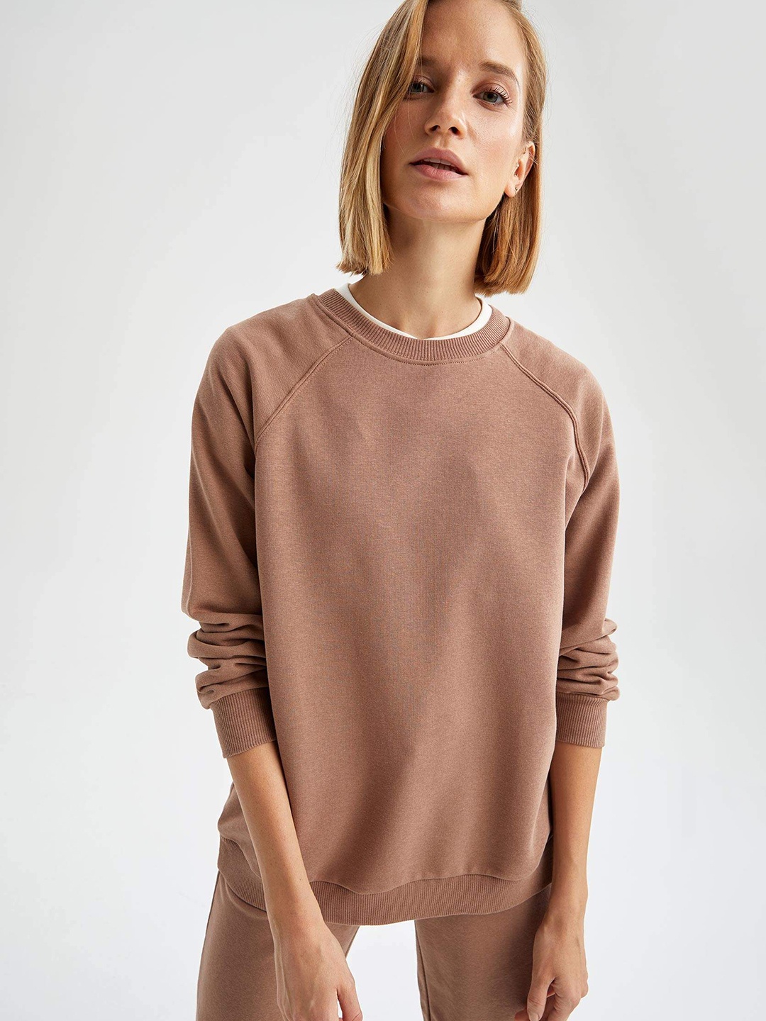

DeFacto Women Brown Solid Sweatshirt