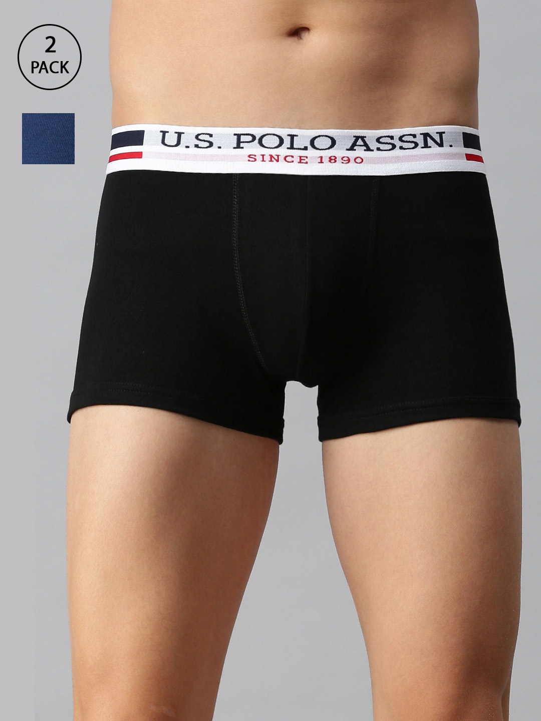 

U.S. Polo Assn. Men Multi Solid Pack of 2 Cotton Trunks I641-BZ0-P2