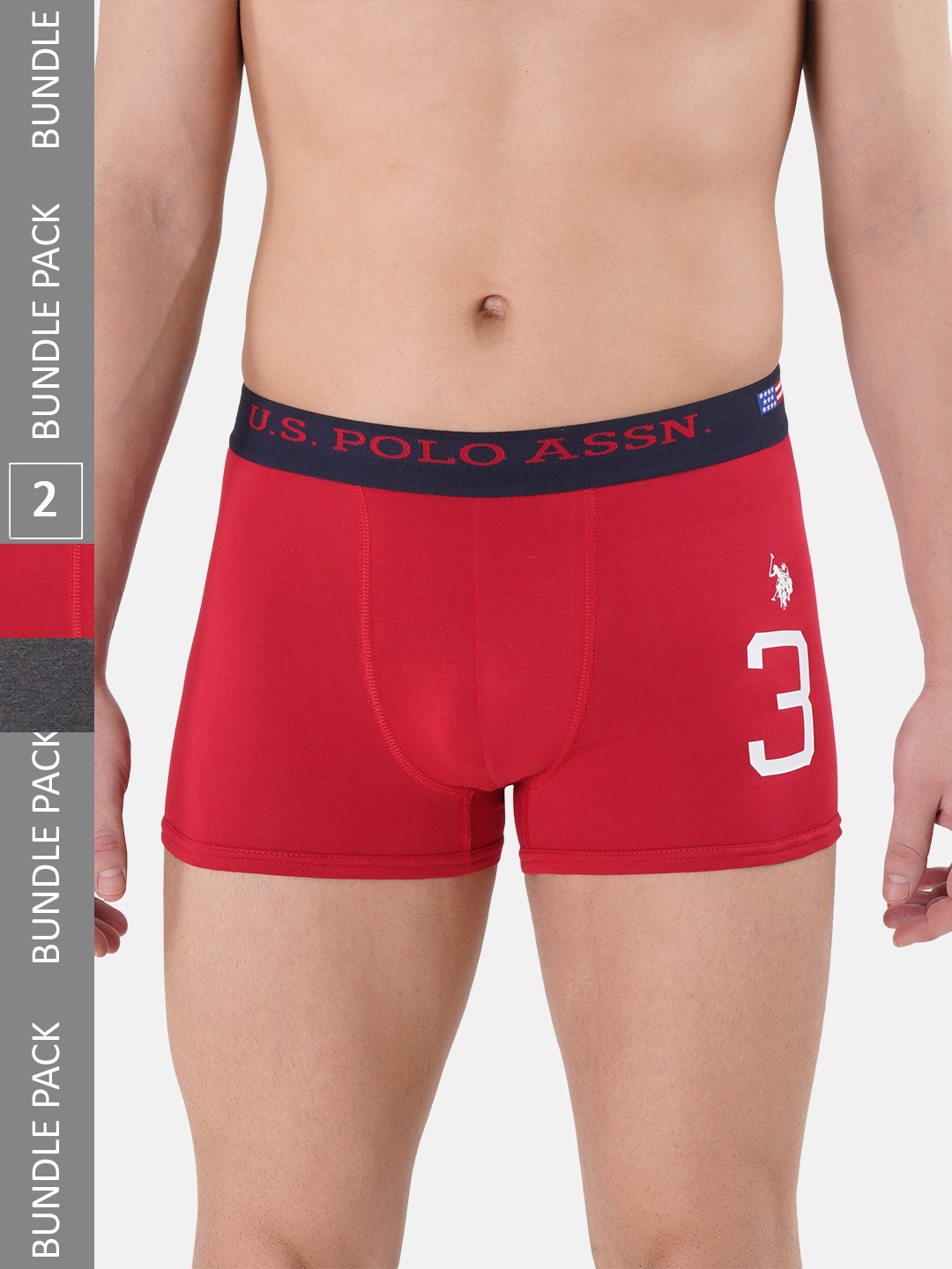 

U.S. Polo Assn. Men Pack of 2 Solid Trunks I015-RA0-P2, Red