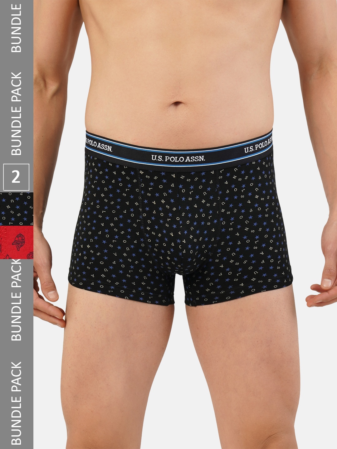 

U.S. Polo Assn. Men Pack of 2 Printed Trunks - I616-ZW1-P2, Red