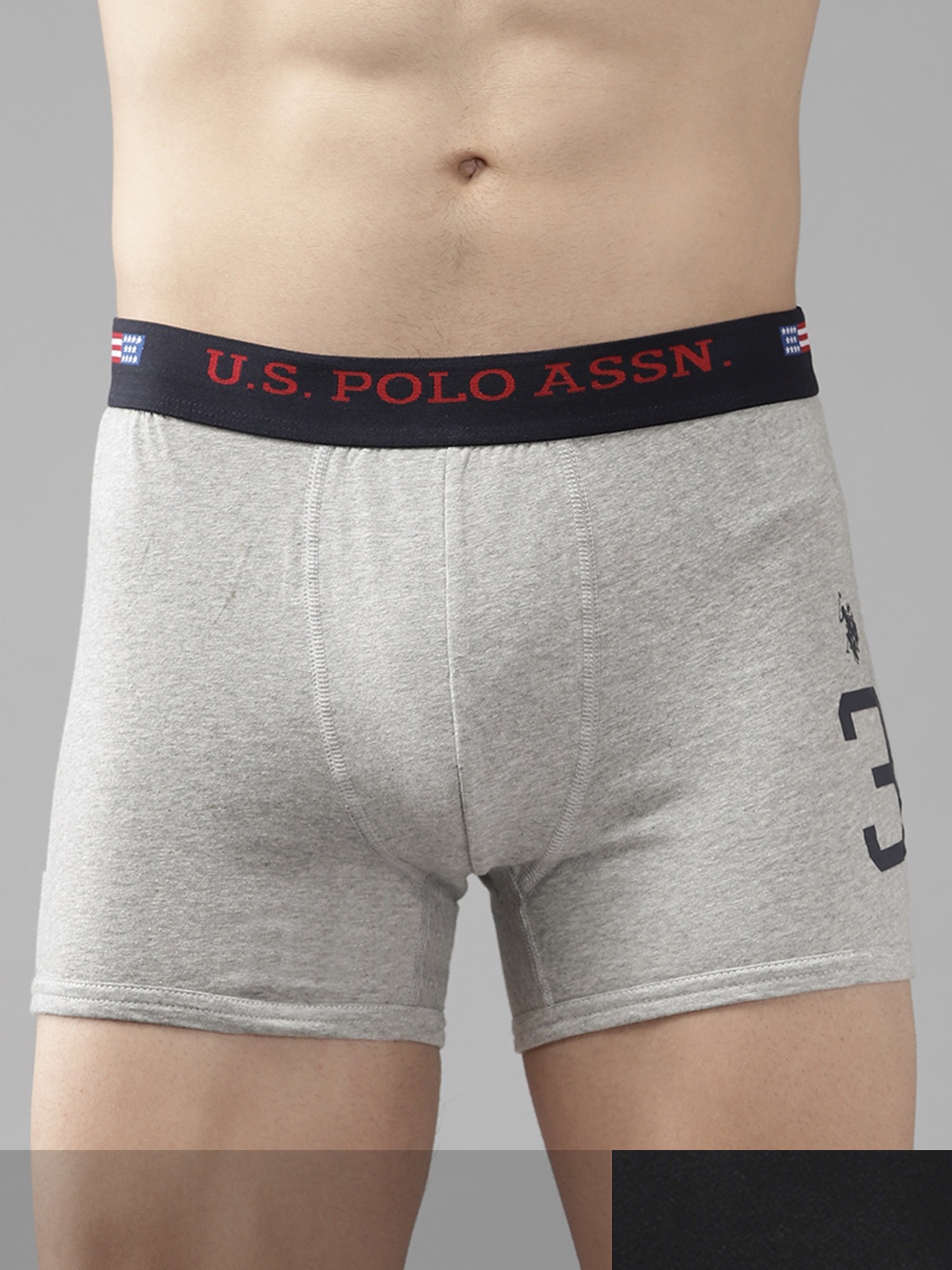 

U.S. Polo Assn. Men Pack of 2 Solid Cotton Trunks I015-NA0-P2, Grey melange