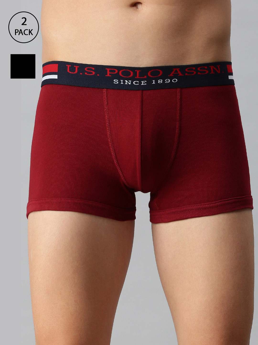 

U.S. Polo Assn. Men Multi Solid Pack of 2 Cotton Trunks I641-RZ0-P2