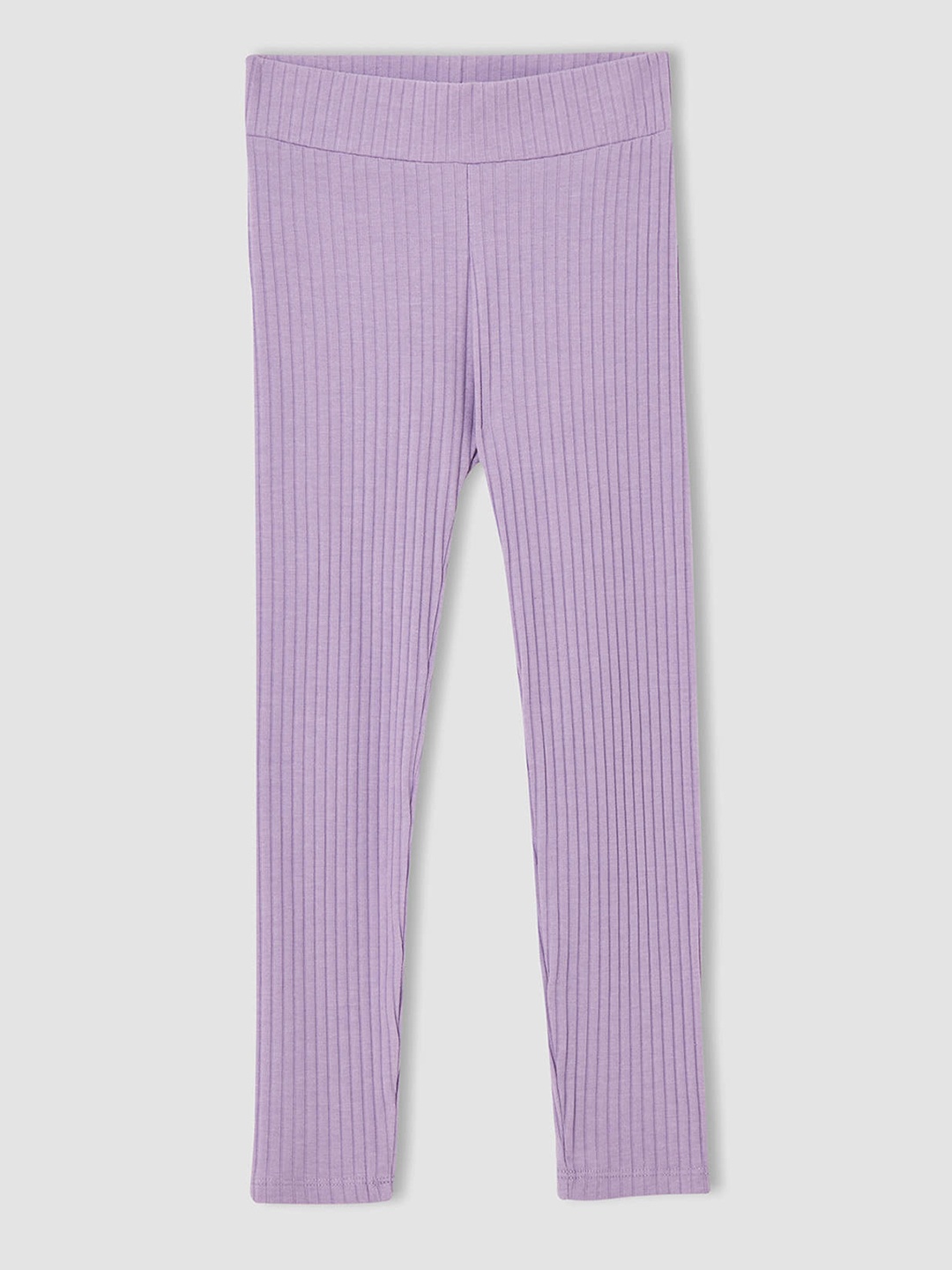 

DeFacto Girls Purple Ribbed Leggings