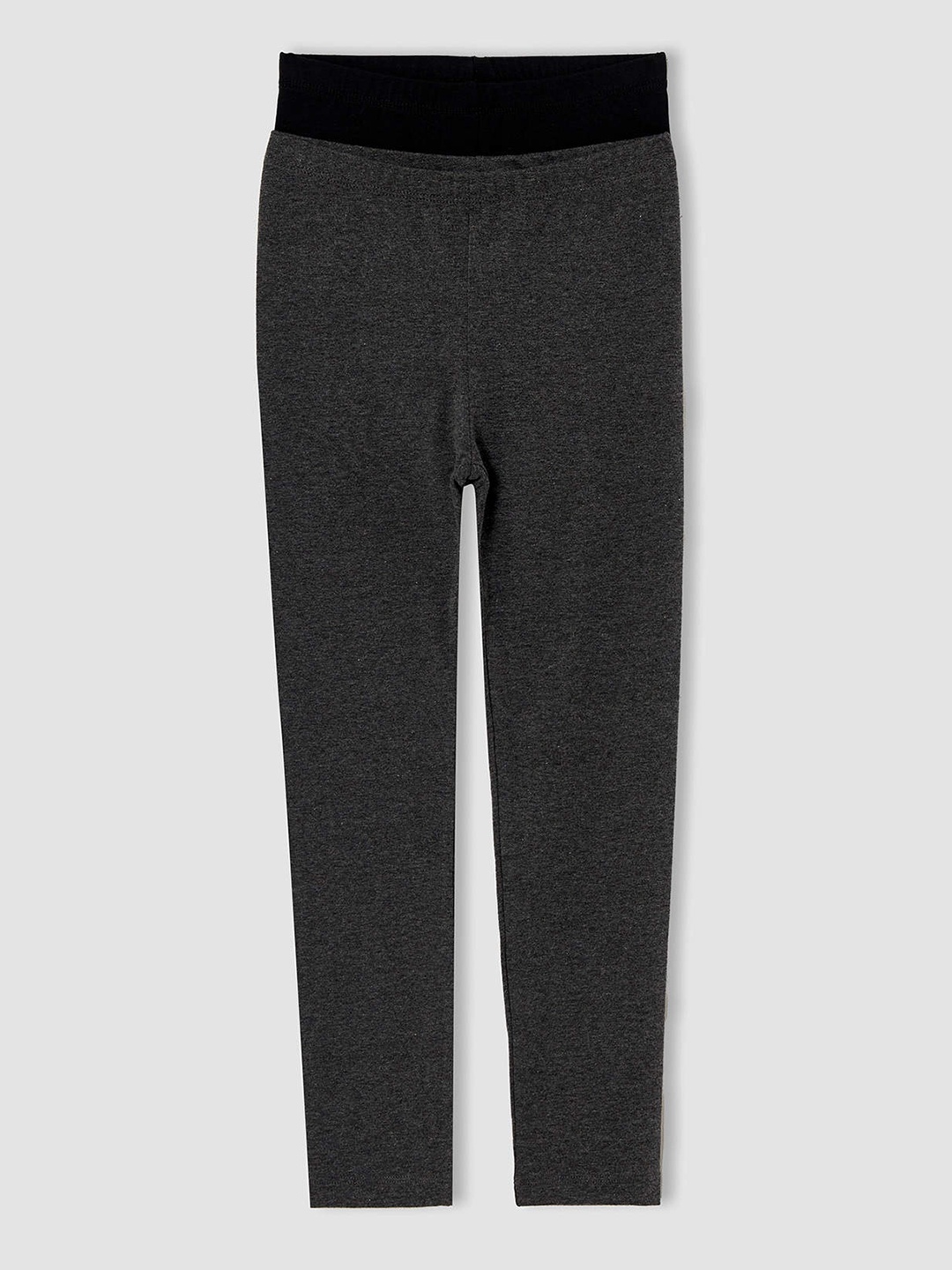 

DeFacto Girls Pack of 2 Solid Ankle-Length Leggings, Charcoal