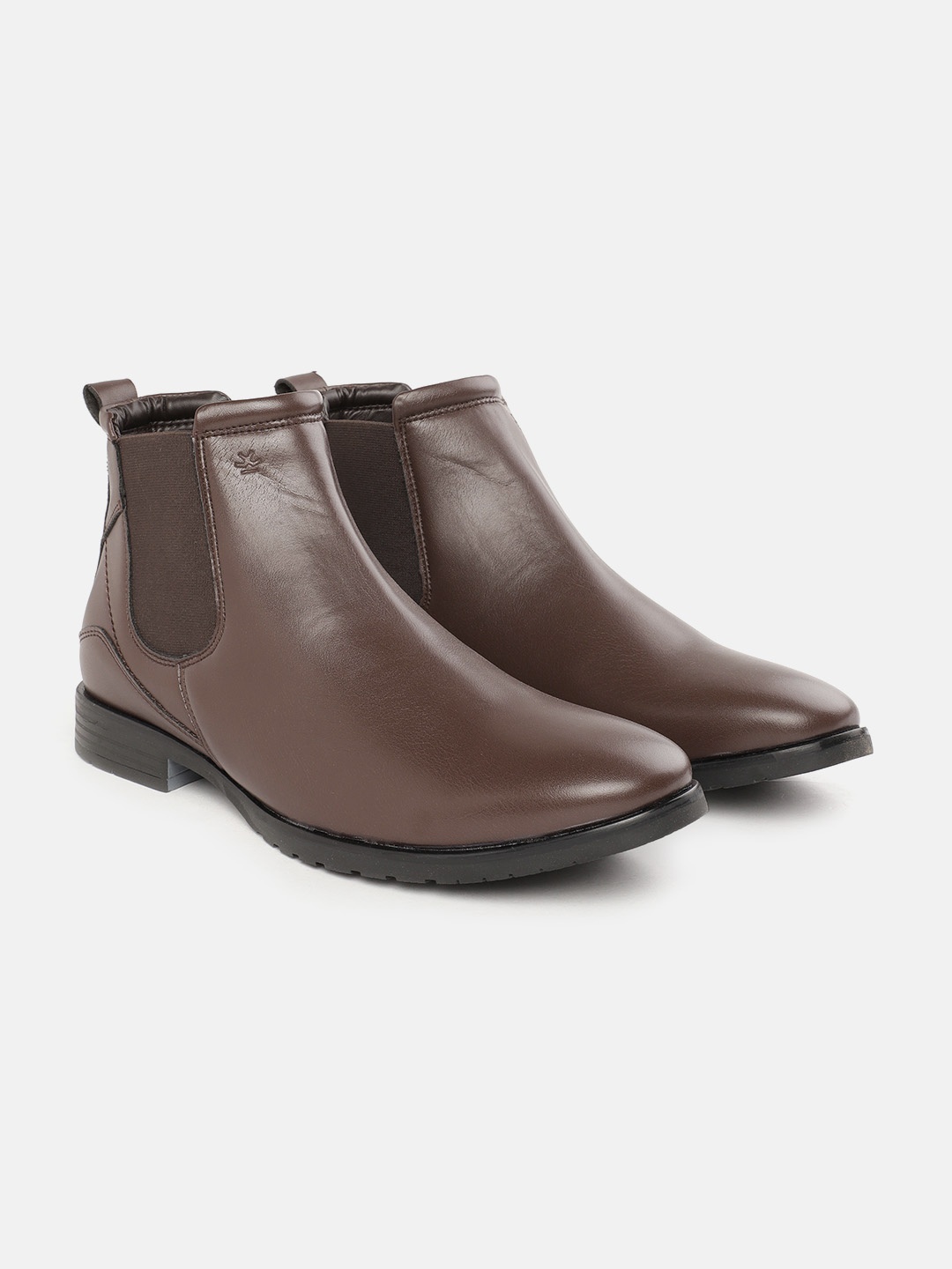 

WROGN Men Coffee Brown Solid Mid-Top Chelsea Boots
