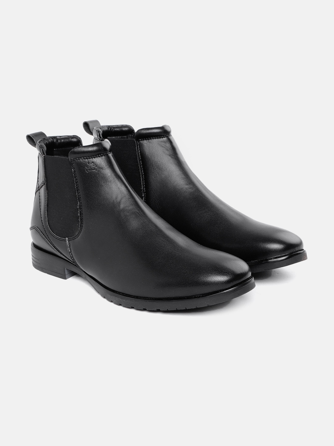 

WROGN Men Black Solid Mid-Top Chelsea Boots
