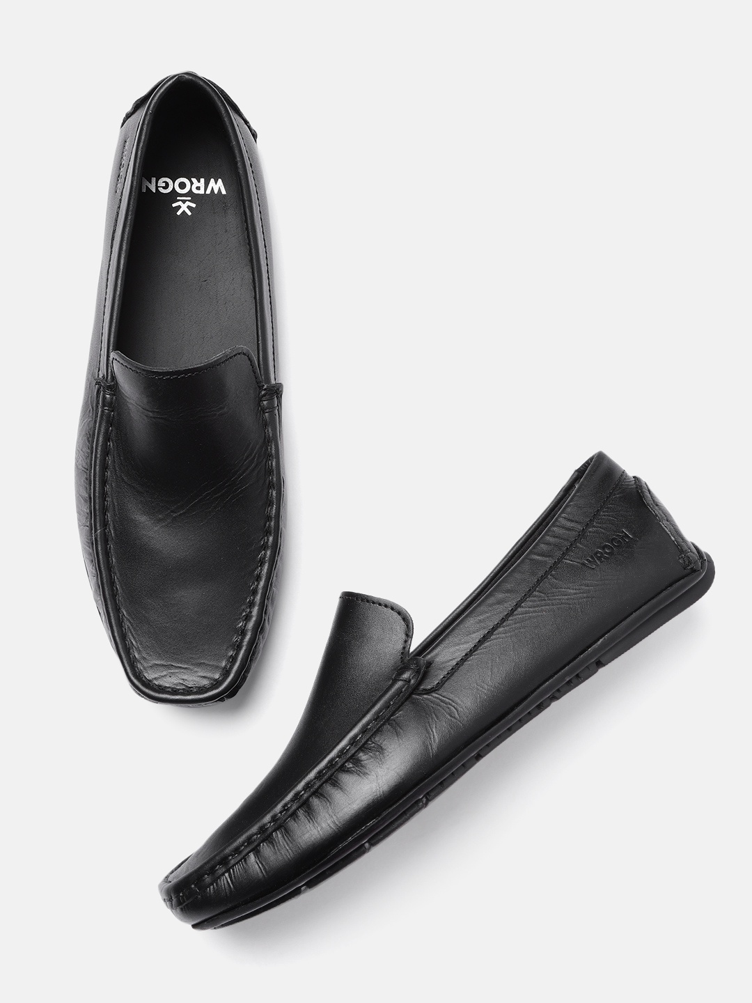 

WROGN Men Black Solid Regular Loafers