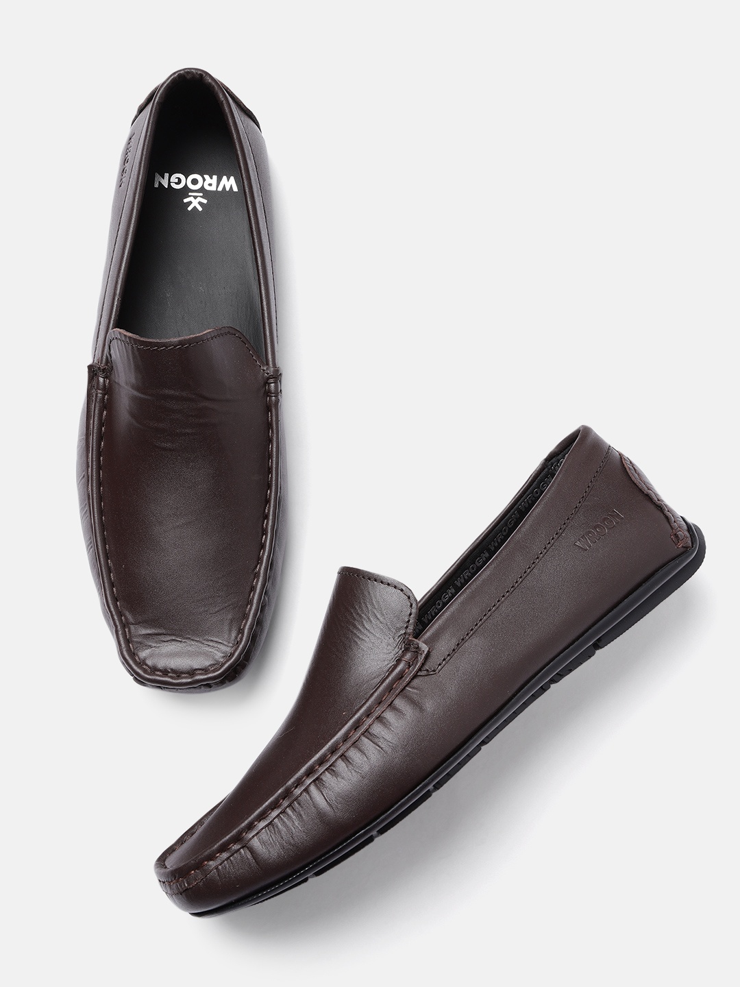 

WROGN Men Coffee Brown Solid Regular Loafers