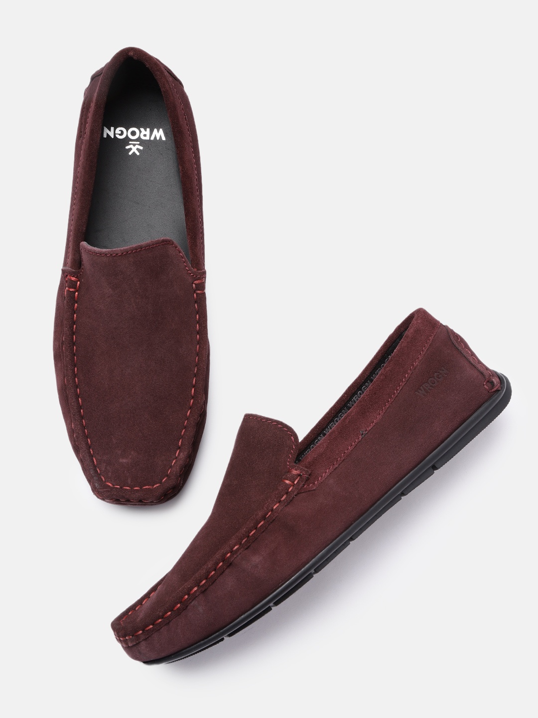 

WROGN Men Burgundy Loafers