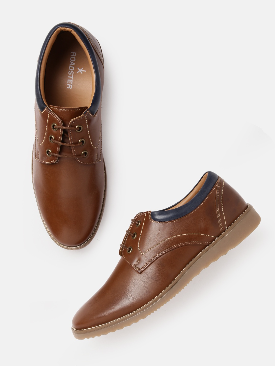 

The Roadster Lifestyle Co Men Tan Brown Solid Derbys