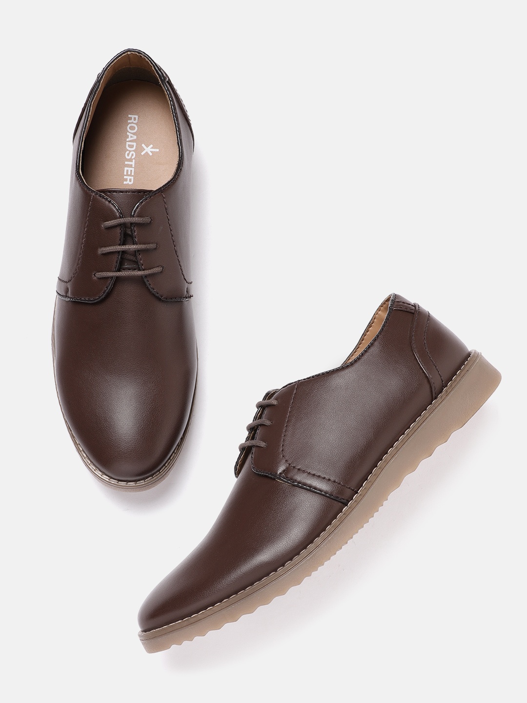 

The Roadster Lifestyle Co Men Coffee Brown Solid Derbys