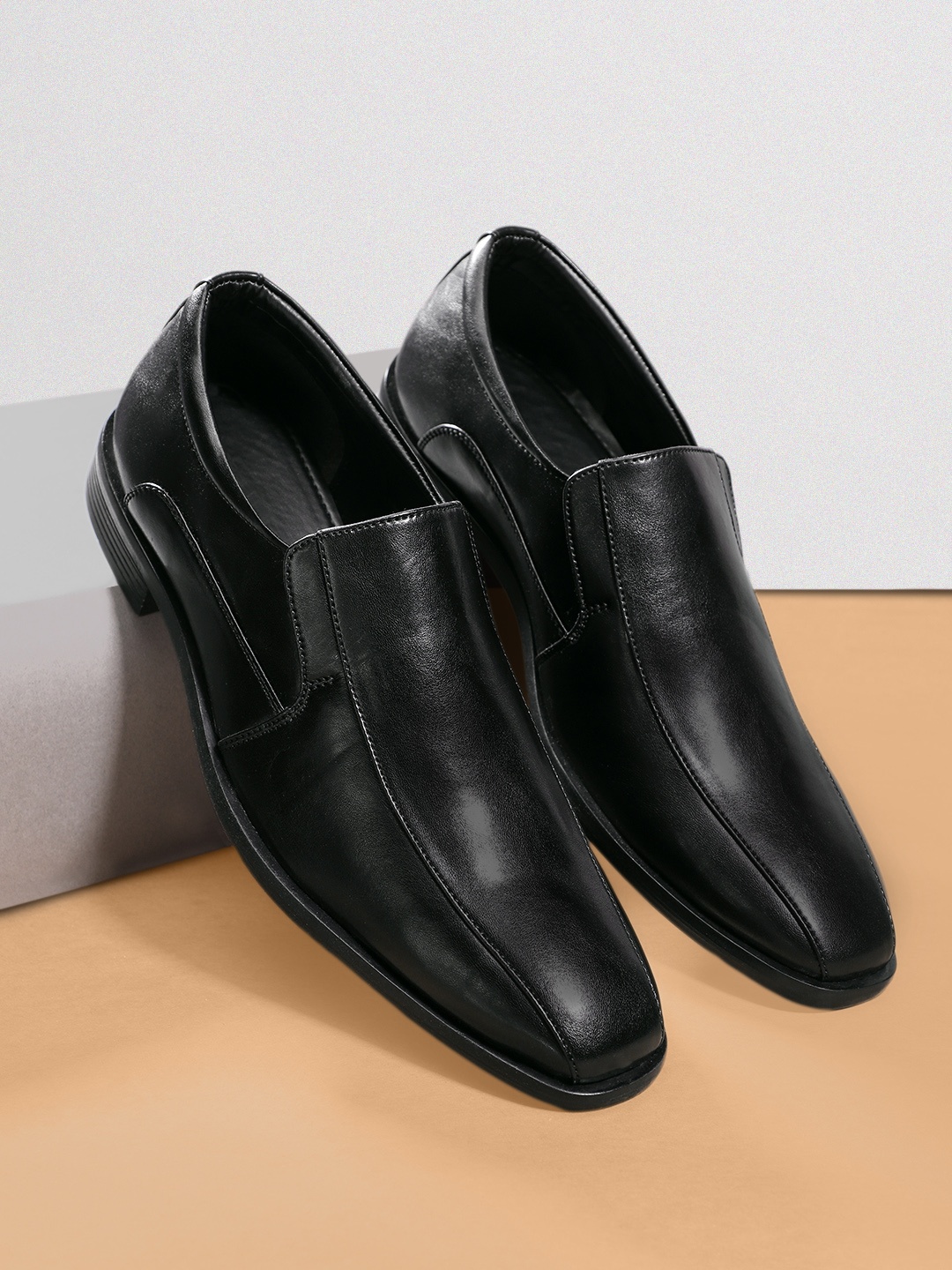

INVICTUS Men Black Solid Formal Slip-Ons