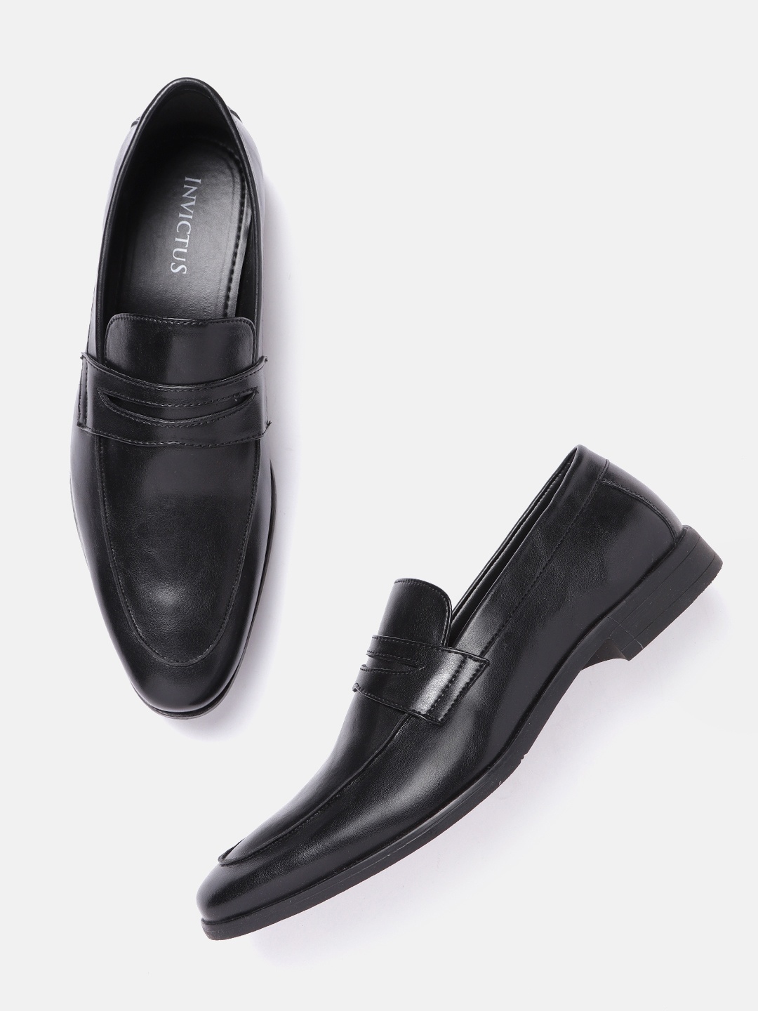 

INVICTUS Men Black Solid Formal Slip-Ons