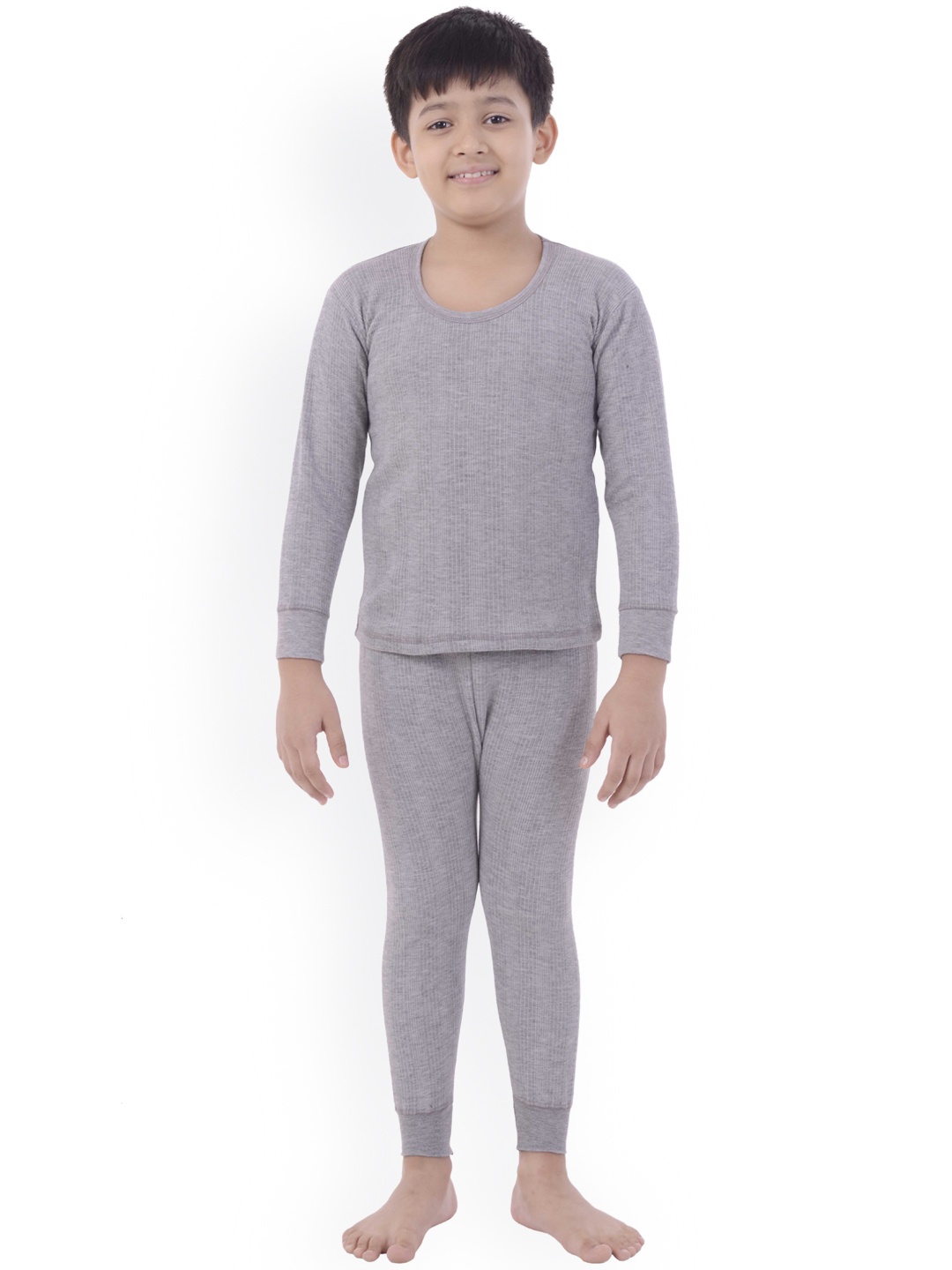 

Zoom Minimondo Unisex Kids Grey Cotton Thermal Set
