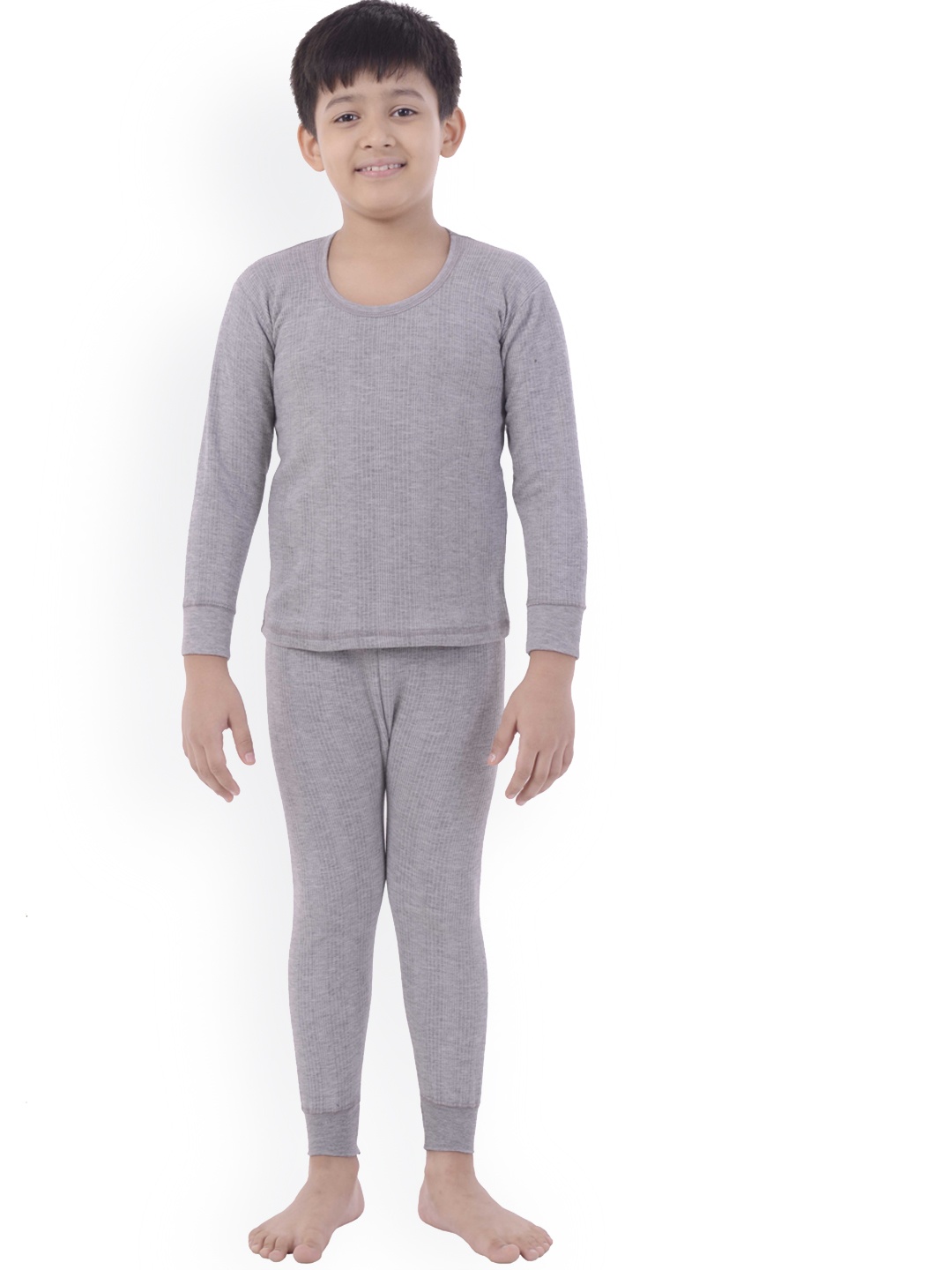 

Zoom Minimondo Kids Grey Striped Cotton Thermal Set