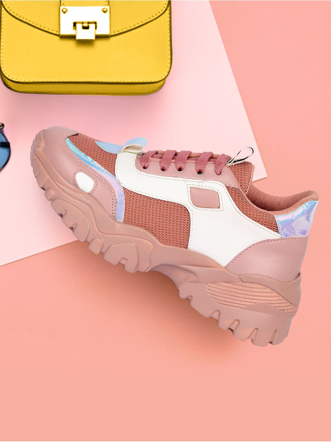 

Longwalk Women Pink Mesh Walking Non-Marking Shoes