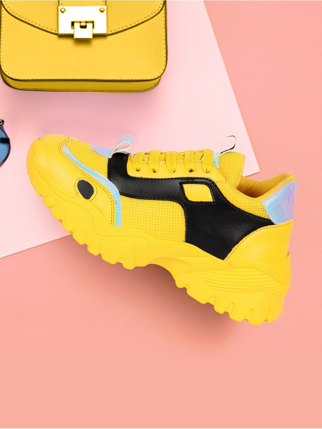 

Longwalk Women Yellow Mesh Walking Non-Marking Shoes