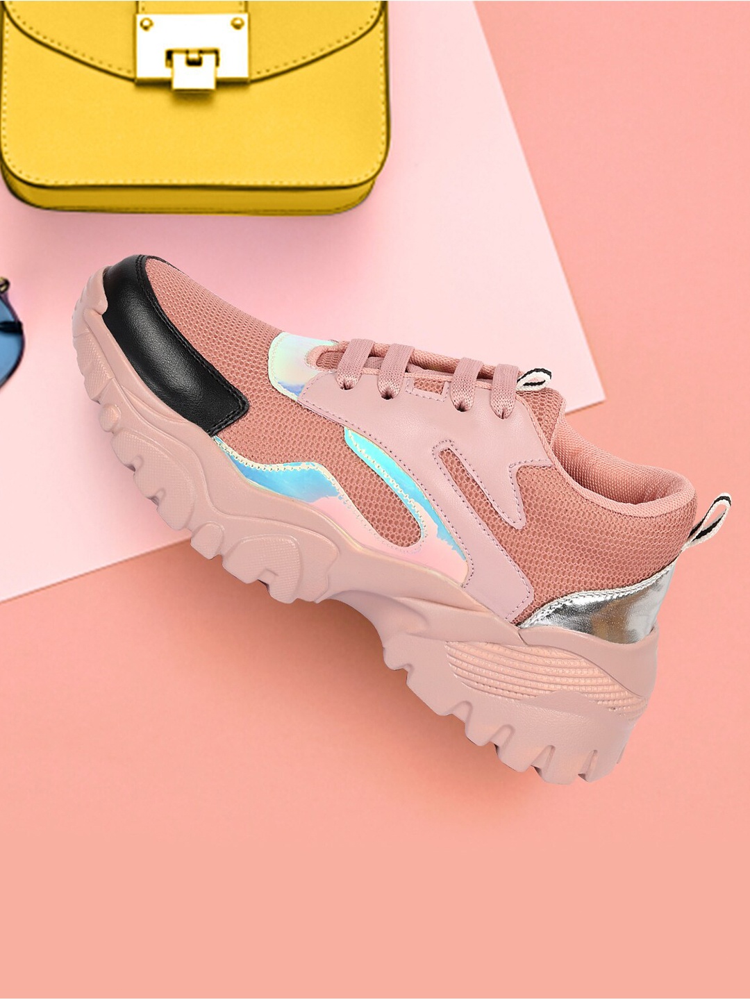 

Longwalk Women Pink Mesh Walking Non-Marking Shoes