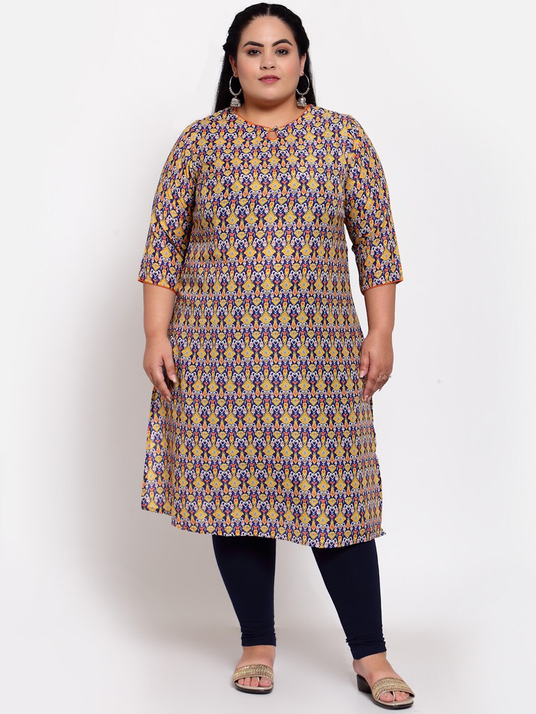 

plusS Women Multicoloured Ethnic Motifs Printed Kurta, Multi