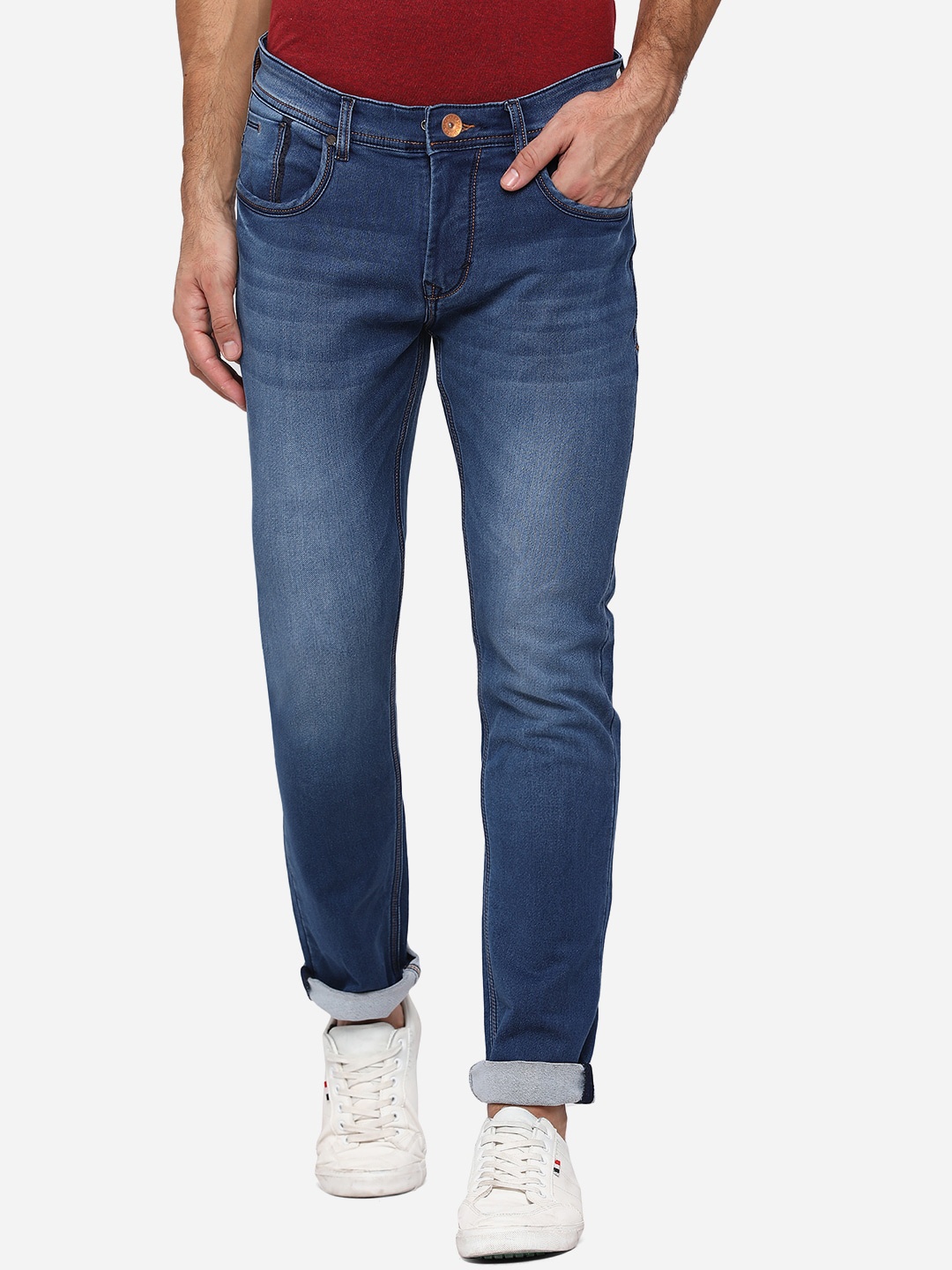 

JADE BLUE Men Blue Slim Fit Heavy Fade Stretchable Jeans