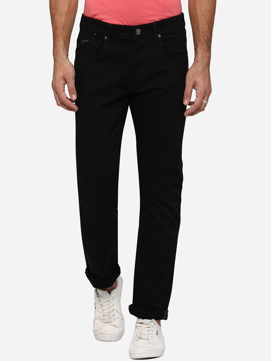 

JADE BLUE Men Black Straight Fit Stretchable Jeans