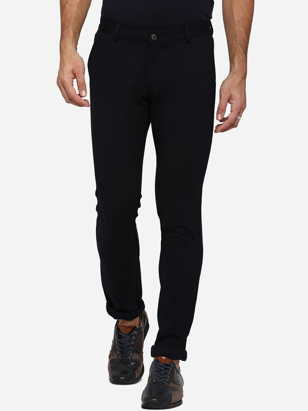 

JADE BLUE Men Blue Slim Fit Chinos Trousers