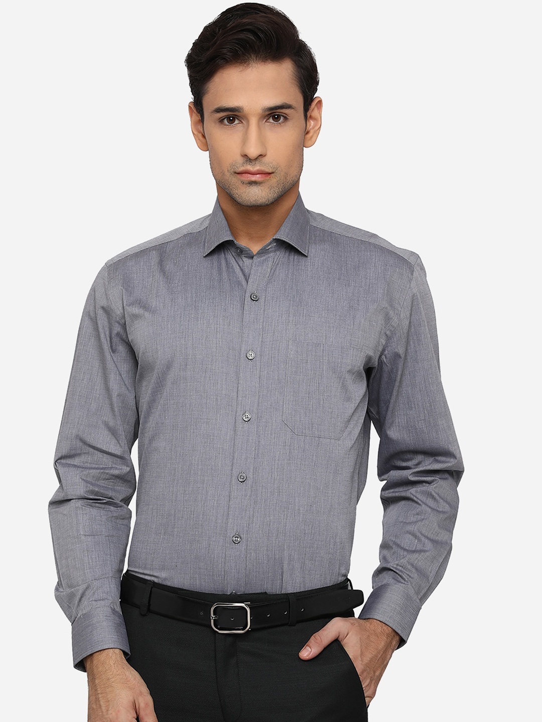 

JADE BLUE Men Grey Opaque Formal Shirt
