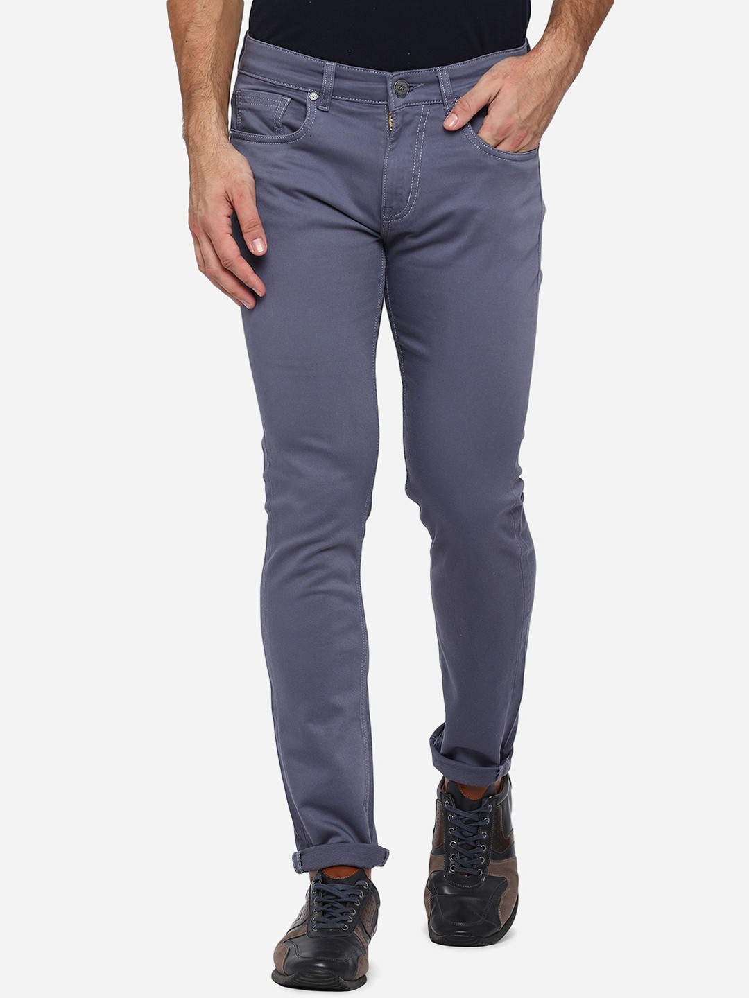 

JADE BLUE Men Grey Slim Fit Stretchable Jeans