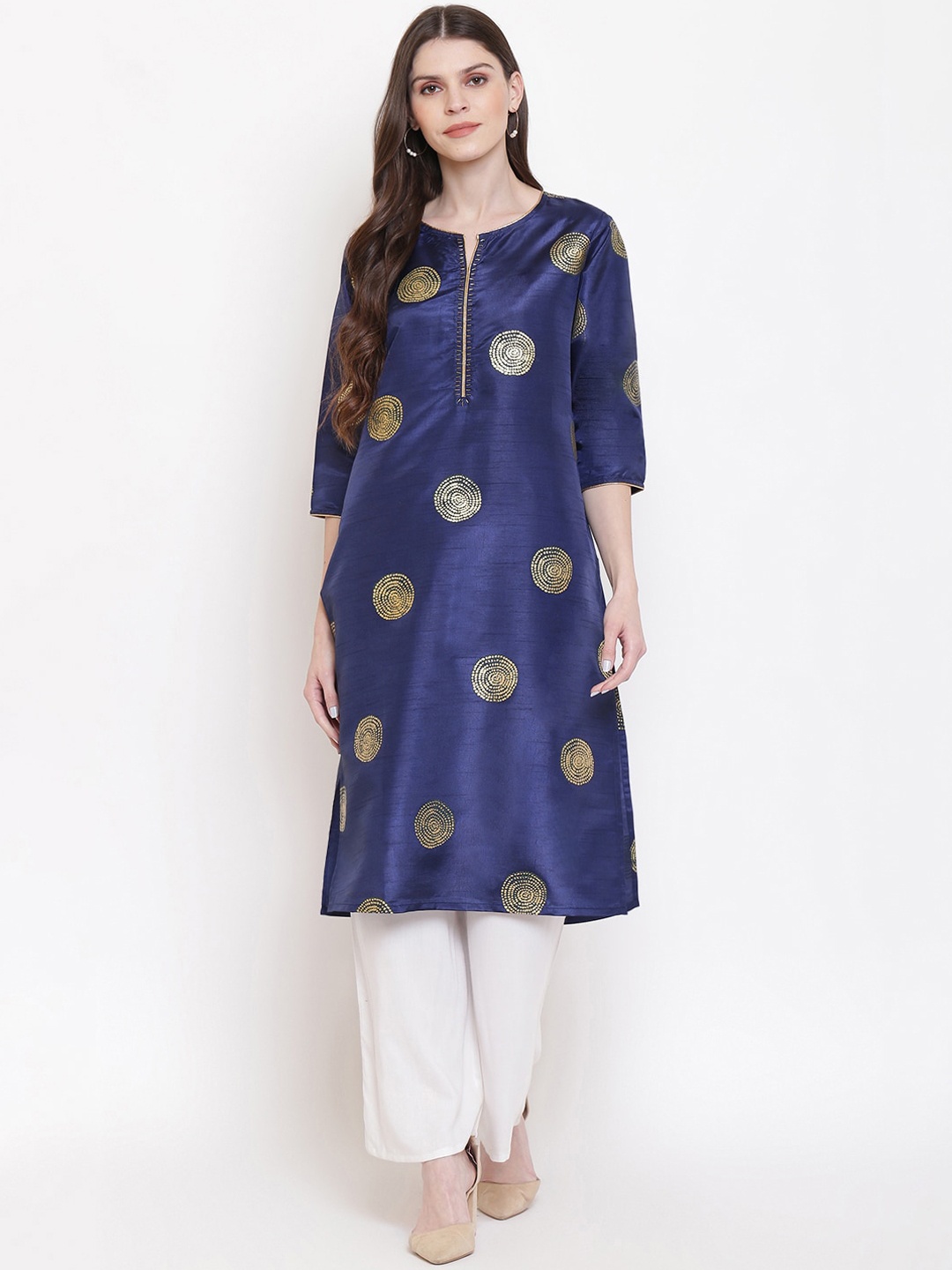

Napra Women Blue Geometric Printed Kurta