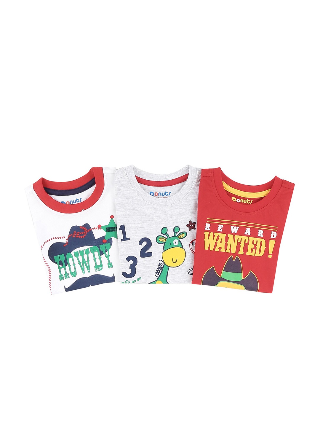 

Donuts Boys Assorted Pack Of 3 Printed T-shirt