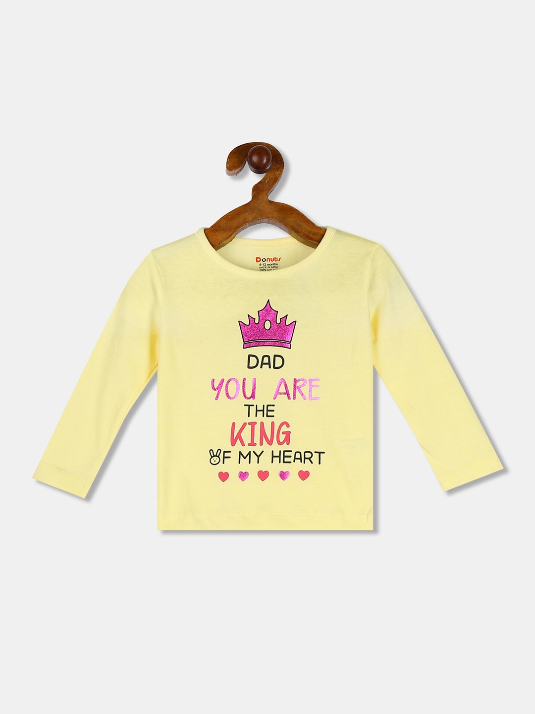 

Donuts Girls Yellow Printed Cotton T-shirt