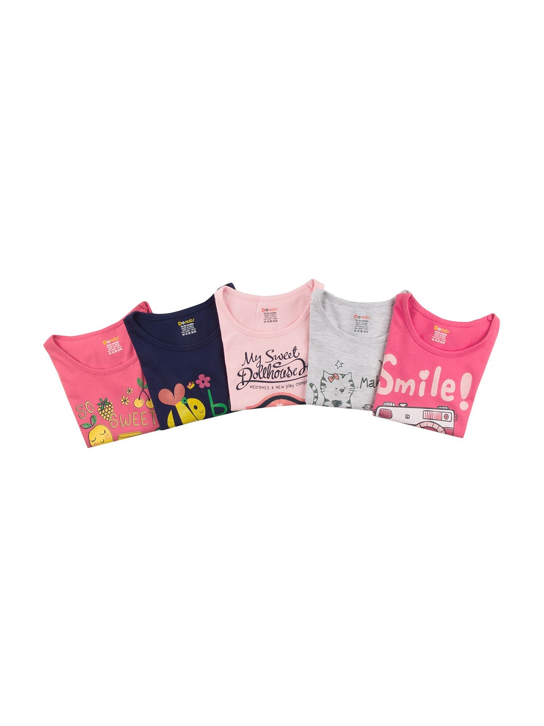 

Donuts Girls Pack Of 5 Assorted Printed T-shirts