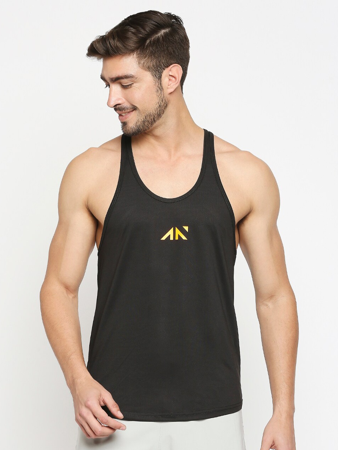 

AESTHETIC NATION Men Black Slim Fit T-shirt