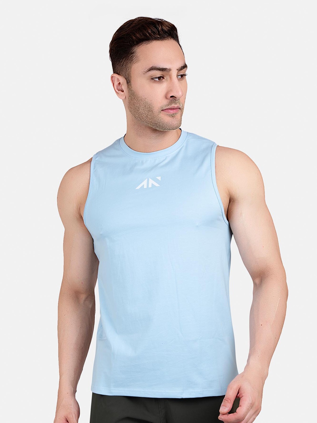 

AESTHETIC NATION Men Blue Slim Fit Outdoor T-shirt