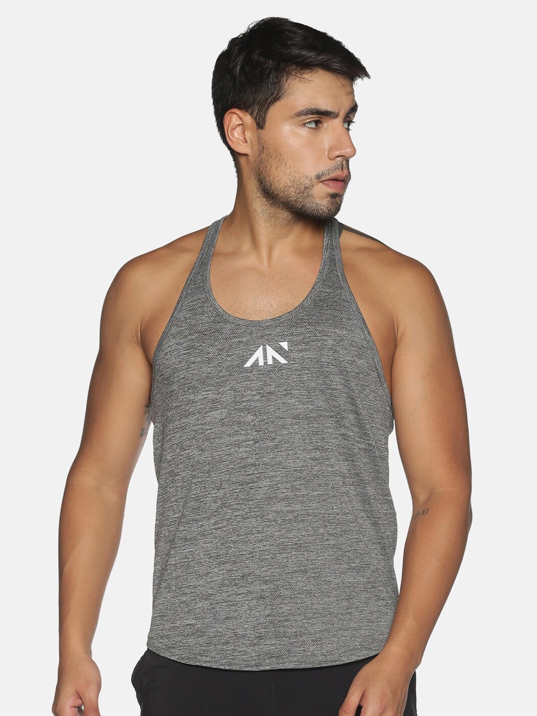 

AESTHETIC NATION Men Grey Slim Fit T-shirt