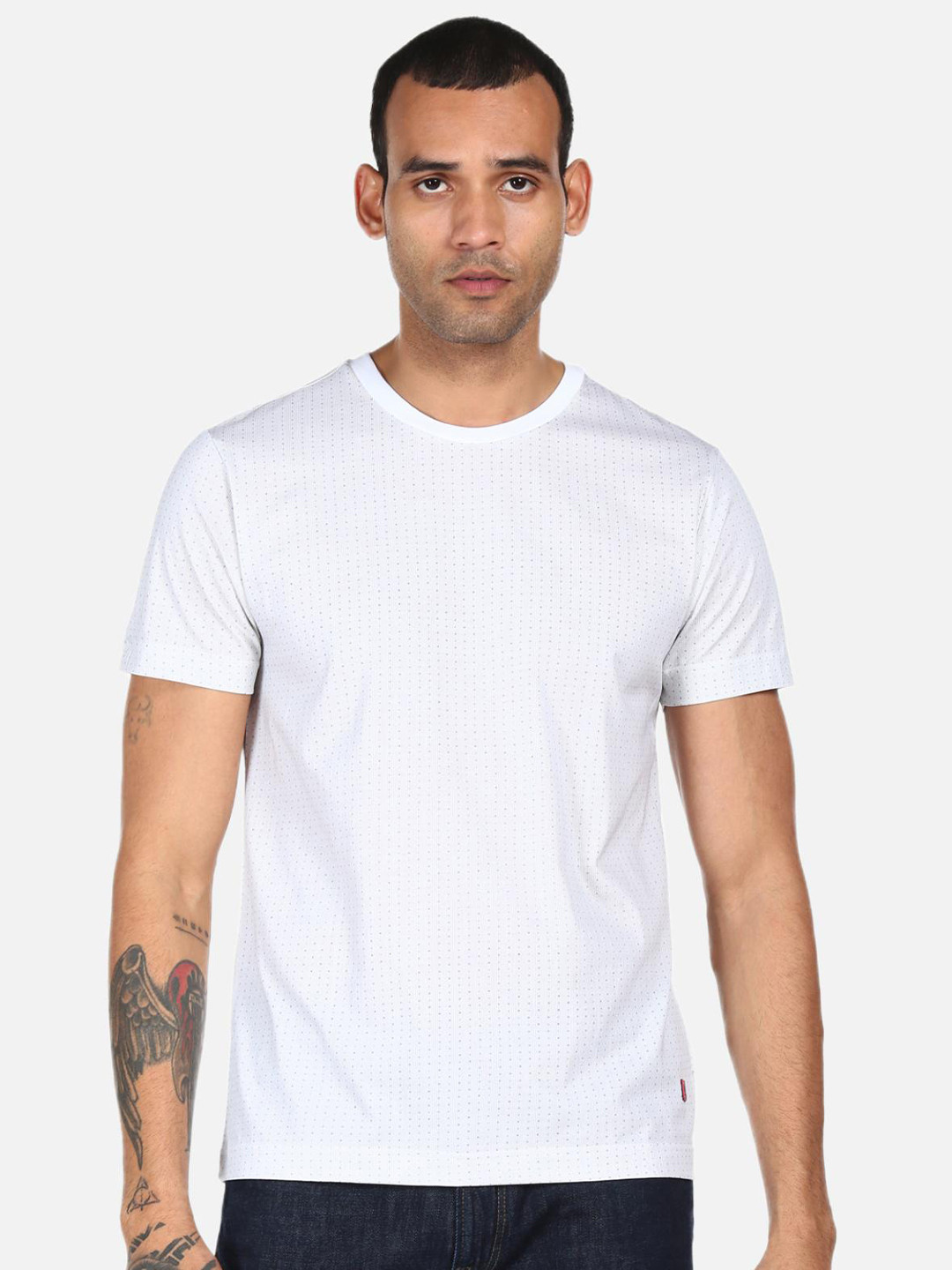 

AD By Arvind Men White Pure Cotton T-shirt