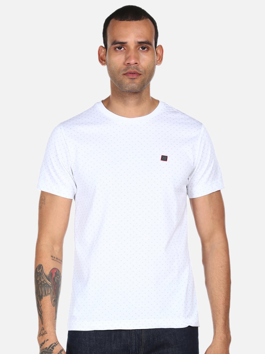 

AD By Arvind Men White Solid T-shirt