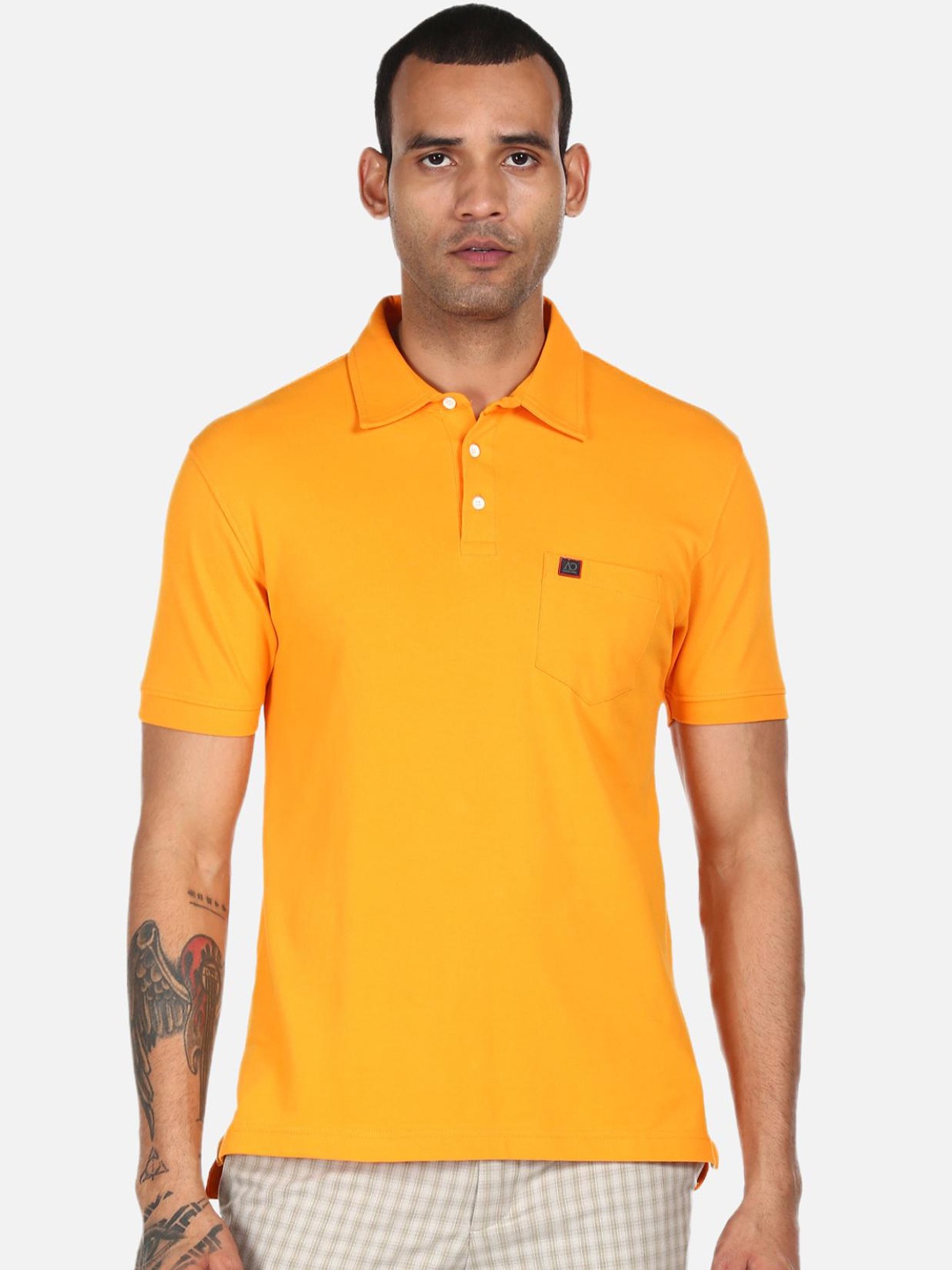 

AD By Arvind Men Yellow Polo Collar T-shirt