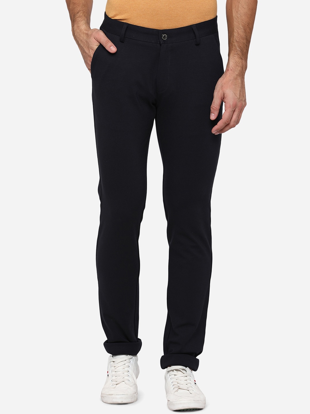 

JB STUDIO Men Navy Blue Slim Fit Chinos Trousers