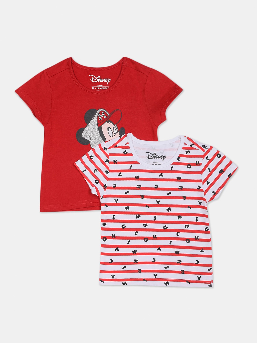 

Colt Girls Red & White Set Of 2 Printed T-shirts