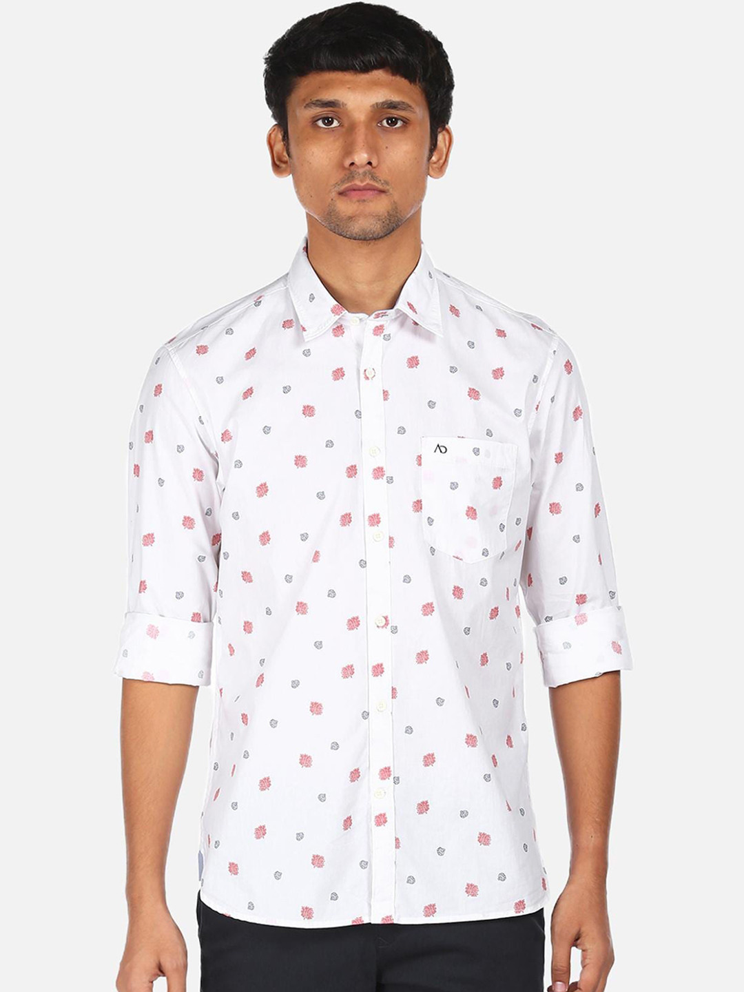 

AD By Arvind Men White Printed Casual Shirt