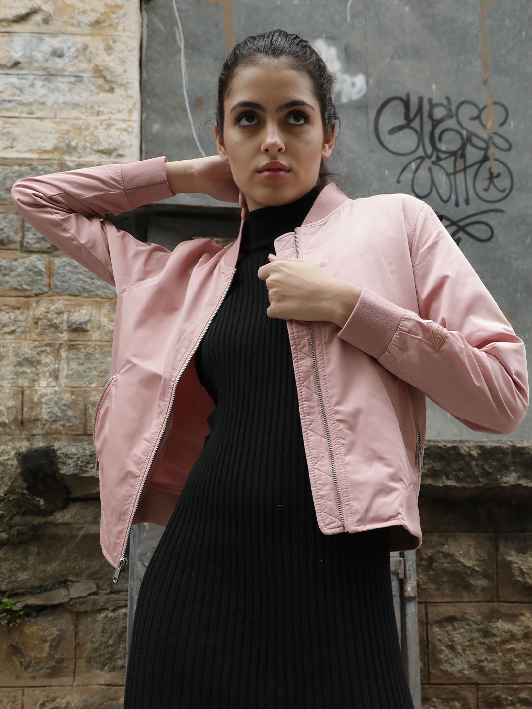 

RAREISM Women Pink Bomber Jacket