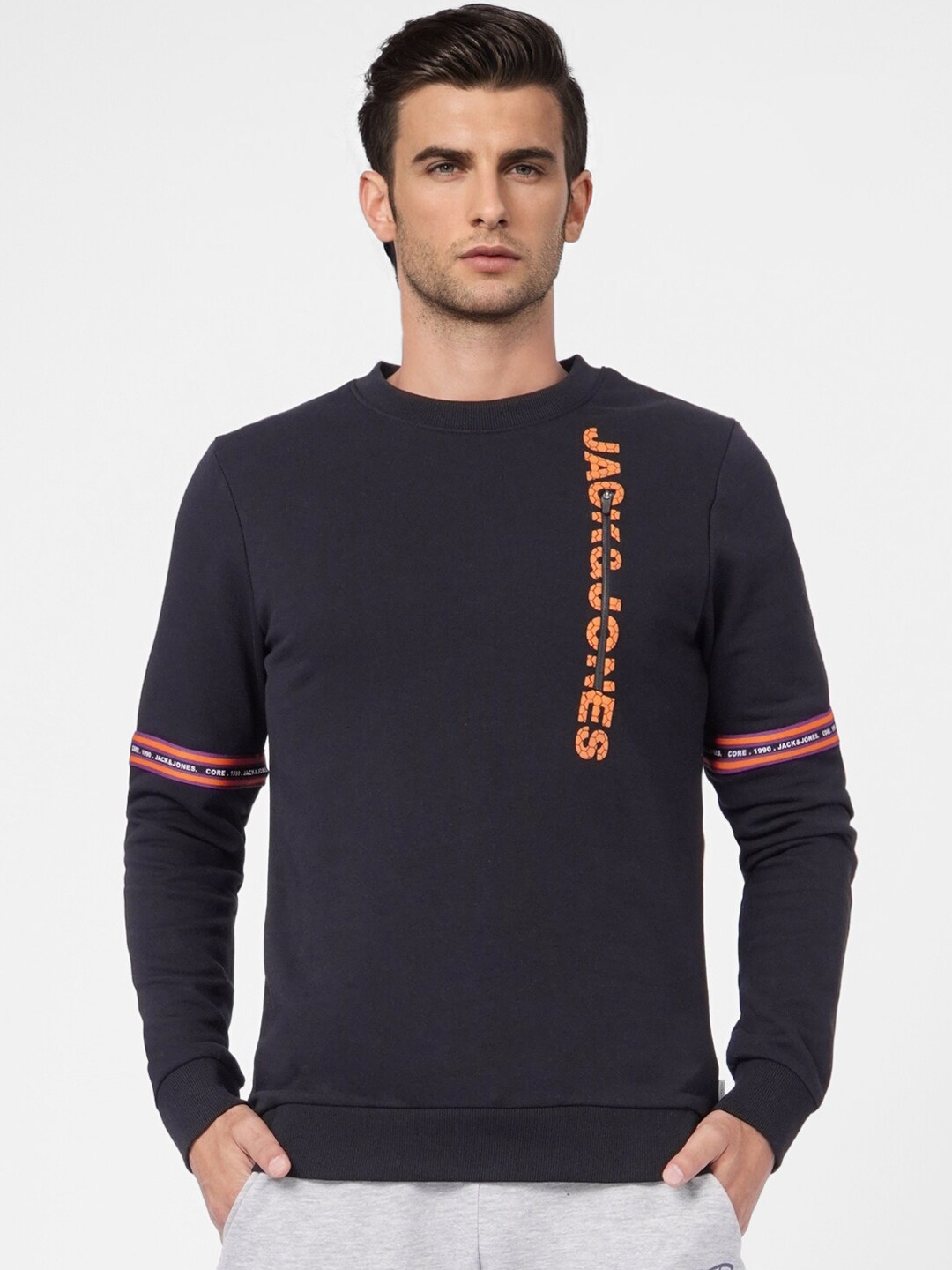 

Jack & Jones Men Black Printed Sweatshirt