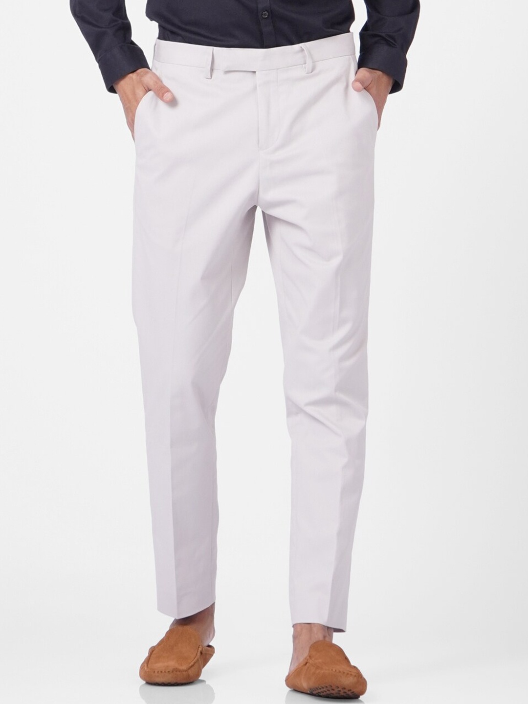 

Jack & Jones Men Grey Trousers